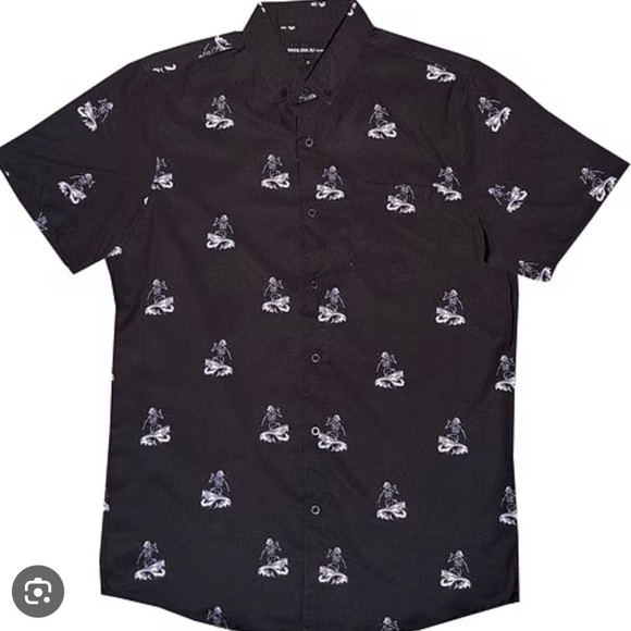 Molokai Surf Co Other - Black Skeleton Surfer Bamboo Style Button Down Men's 3XL Shirt​